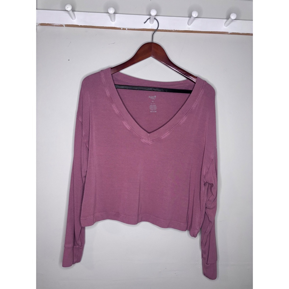 Kyte Baby Bamboo Ribbed Crop Top Mauve Pink Lounge Minimalist M
